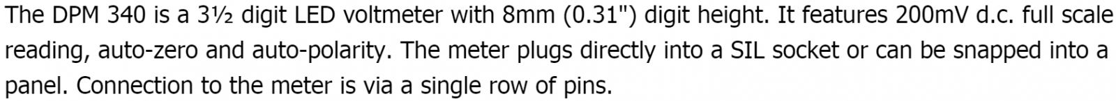 מדי תצוגה פנל מטר דיגיטליים LASCAR PANEL METRE DPM 340